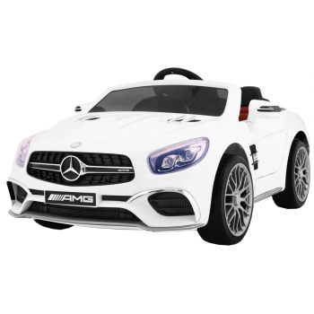 Mercedes AMG SL65 dla dzieci Biały + Pilot + Bagażnik + Regulacja siedzenia + MP3 LED + Wolny Start